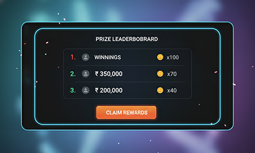Abstract Daman Game interface showing prize distribution